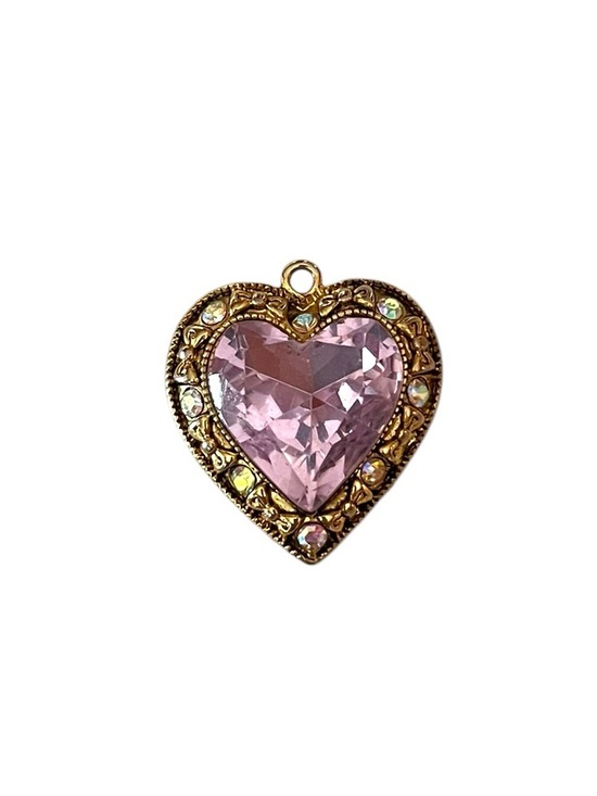 Betsey Johnson Jewelry - Betsey Johnson Y2K Pink Crystal Heart Pendant